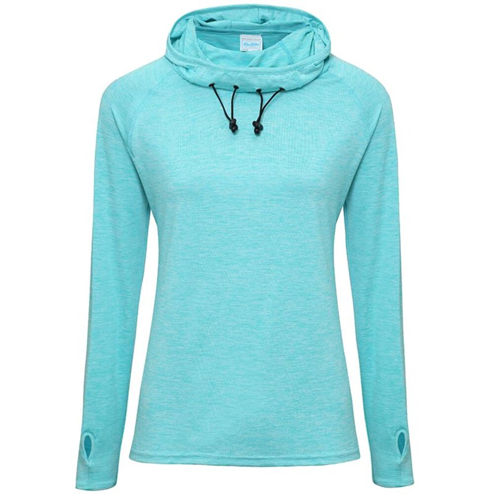 AWDis Just Cool Womens/Ladies Girlie Cowl Neck Baselayer Top / Ocean Blue Melang
